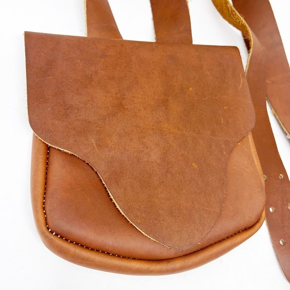 Crossbody Bag Cowhide Leather Brown Bohemian Western - Picture 7 of 15